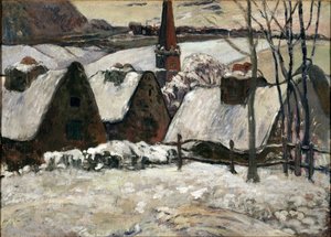 Bretonisches Dorf im Schnee von Paul Gauguin