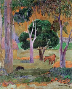 Dominikanische Landschaft oder Landschaft mit Schwein und Pferd, 1903