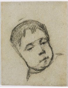 Emil Gauguin als Kind, Kopf auf einem Kissen, ca. 1875-1876 von Paul Gauguin