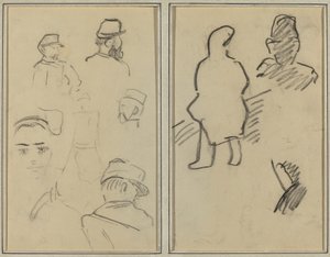 Fünf Studien von Soldaten und ein Frauengesicht; Zwei Figuren von Paul Gauguin