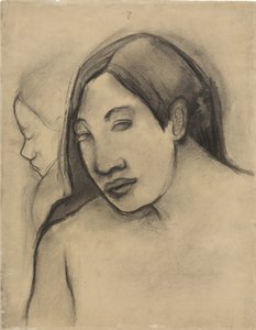 Köpfe tahitianischer Frauen, Frontal- und Profilansichten, 1891-93 von Paul Gauguin
