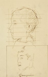Köpfe eines Jungen und eines Mannes (Selbstporträt?) [verso] von Paul Gauguin
