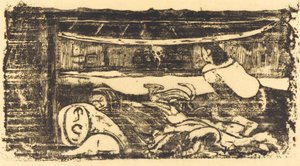 Innenansicht einer Hütte von Paul Gauguin