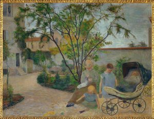 Garten in Vaugirard, oder Die Familie des Malers im Garten von Paul Gauguin