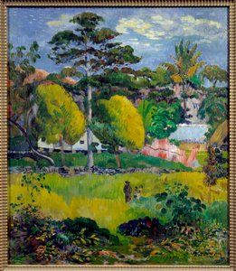 Landschaft. Vielleicht Tahiti. Gemälde von Paul Gauguin (1848-1903) 1901 Höhe 0,76x0,65 m Paris, Musée de l