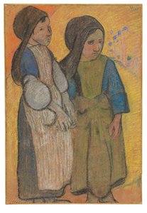 Kleine Bretonen vor dem Meer II von Paul Gauguin