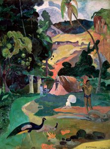 Matamoe Tod. Landschaft mit Pfauen, 1892