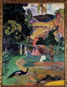 Matamoe oder Landschaft mit Pfauen. Ansicht einer Landschaft in Tahiti. Gemälde von Paul Gauguin von Paul Gauguin