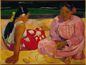 Tahitianische Frauen am Strand von Paul Gauguin