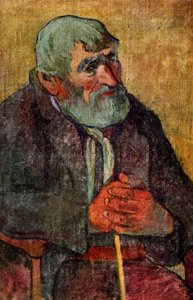 Porträt eines alten Mannes mit einem Stock von Paul Gauguin