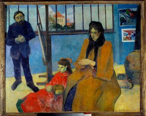 Schuffeneckers Werkstatt oder die Familie Schuffenecker. Porträt von Emile Schuffenecker, seiner Frau Louise Lancon und ihren Kindern Jeanne und Paul von Paul Gauguin