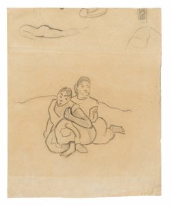 Sitzende tahitianische Frauen (im Zusammenhang mit dem Gemälde Nafea faa ipoipo [Wann wirst du heiraten?]) und andere Skizzen von Paul Gauguin