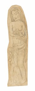 Skizze einer Maori-Frau und eines Kindes von Paul Gauguin