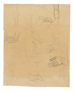 Skizzen von Figuren, Händen und Füßen (bezogen auf das Gemälde Aha oe feii? [Was! Bist du eifersüchtig?]) von Paul Gauguin