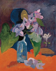 Stillleben mit Blumen und Idol von Gauguin, Paul Eugene Henri