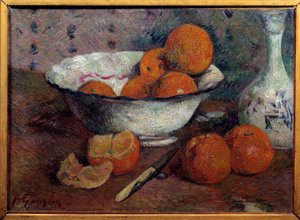 Stillleben mit Orangen. Gemälde von Paul Gauguin, circa 1880