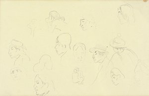 Studien von Köpfen und Figuren