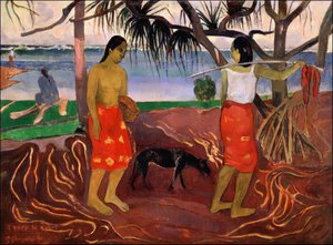 Tahiti: I Raro Te Oviri (Unter dem Pandanus), Paul Gauguin (1891) von Paul Gauguin