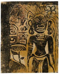Tahitianisches Idol, die Göttin Hina, 1894-95