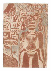 Tahitianisches Idol—die Göttin Hina