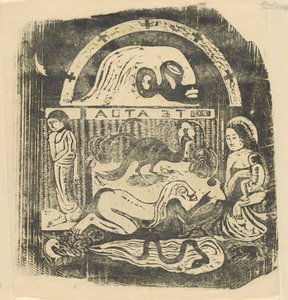 Te Atua Die Götter Kleine Platte [recto], in oder nach 1895 von Paul Gauguin