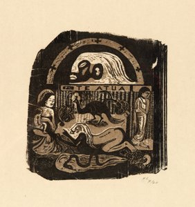 Te atua (Der Gott), aus der Suite der späten Holzschnitte von Paul Gauguin