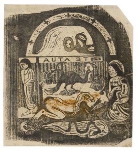 Te atua (Der Gott), aus der Suite der späten Holzschnittdrucke von Paul Gauguin