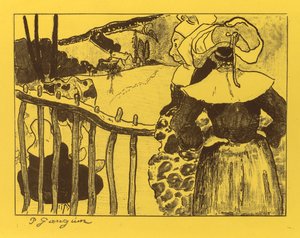 Volpini-Suite: Bretonische Frauen am Tor (Bretonnes à la Barrière) von Paul Gauguin