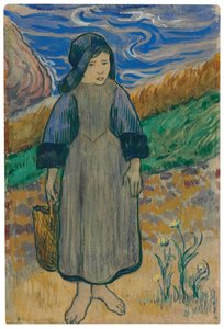 Junge Bretonin am Meer; Jeune Bretonne au bord de la mer, 1889 von Paul Gauguin