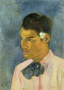 Junger Mann mit Blume hinter dem Ohr, 1891 von Paul Gauguin