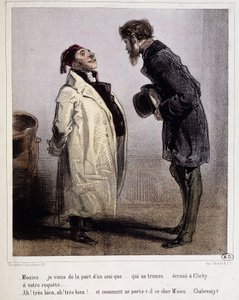 Schuldner und Gläubiger, Cartoon von Gavarni, ca. 1840 von Paul Gavarni