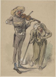 Geiger und Zimbelspieler von Paul Gavarni