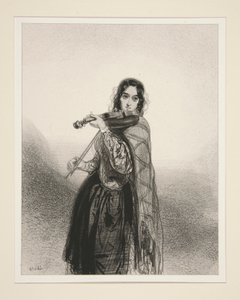 Die Sängerin der Cafés von Paul Gavarni