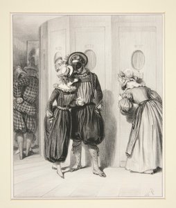 Der Korridor der Logen um Mitternacht von Paul Gavarni