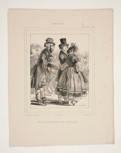 Prete un peu ta voleuse, vieux, pour un leger galop von Paul Gavarni