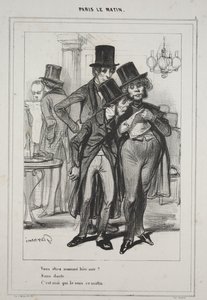 "Vous étiez nommé hier soir?..." aus der Serie Paris Le Matin von Paul Gavarni