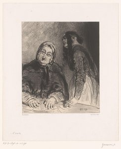 Wahrsagerin mit Karten von Paul Gavarni