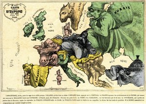 Drolatische Karte von Europa für 1870
