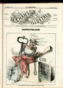 La Chanson illustrée (Zeitschrift), Nummer 52, Satirisch in Farben: Sainte Pélagie - Republikanisch, Gefängnisse, Sainte Pélagie - Illustration von Hadol (1835-1875) von Paul Hadol