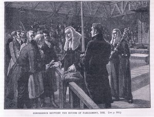 Konferenz zwischen den Häusern des Parlaments AD 1835 von Paul Hardy