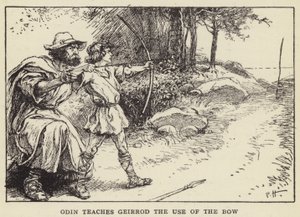 Odin lehrt Geirrod den Gebrauch des Bogens von Paul Hardy