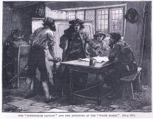 Der Nottingham-Kapitän und die Agitatoren am Weißen Pferd 1817 n. Chr. von Paul Hardy