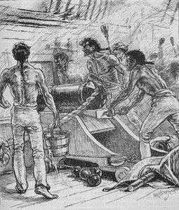 Die königlichen Souveräne hielten an ihren Kanonen fest und kämpften wie Teufel, 1902