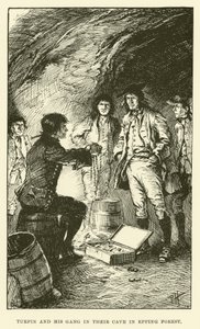Turpin und seine Bande in ihrer Höhle im Epping Forest von Paul Hardy