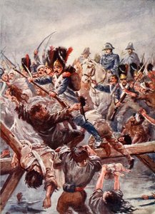 Als der Rest der Garde gesehen wurde, wie er einen Weg für den Kaiser freimachte, gab es einen Ansturm, Illustration aus 