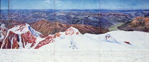 Panoramablick auf den Gipfel des Pelvoux im Massif des Ecrins, Französische Alpen von Paul Helbronner