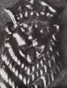 Kopf eines Löwen auf einer Ein-Schilling-Münze von Paul Henning