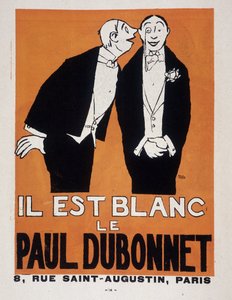 Werbung für Alkoholika Paul Dubonnet von Paul Iribe (1883-1935) (zwei Männer im Abendkleid), Le Témoin, 28.12.1907 von Paul Iribe