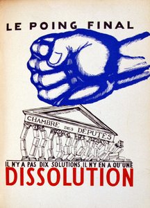 Auflösung der Abgeordnetenkammer - nationalistische Karikatur von Paul Iribe, in „Parlons Français“ von Paul Iribe