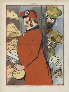 Satire auf das französisch-russische Bündnis. Illustration für Le Rire von Paul Iribe